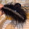 2024 Peony Feather Tassel Hairpin: Fluffy Hair Volume Boost Shark Clip
