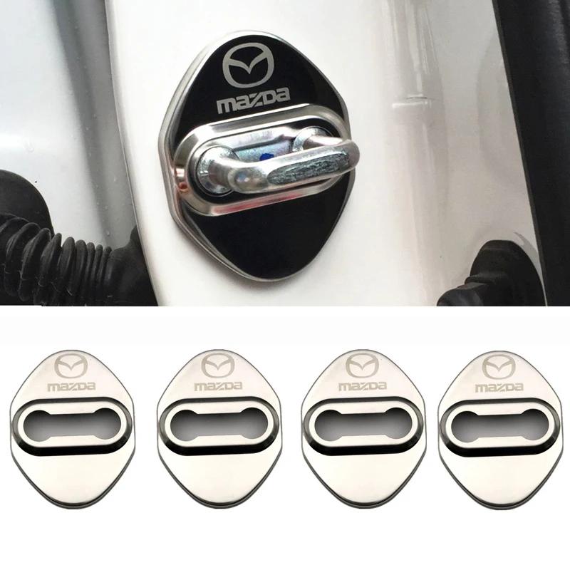 4pcs Car-Styling Stainless Steel Door Lock Cover For Mazda 2 3 6 8 RX8 MX3 CX4 CX-5 CX-7 CX-9 CX-3 Atenza Auto Accessories YTG1