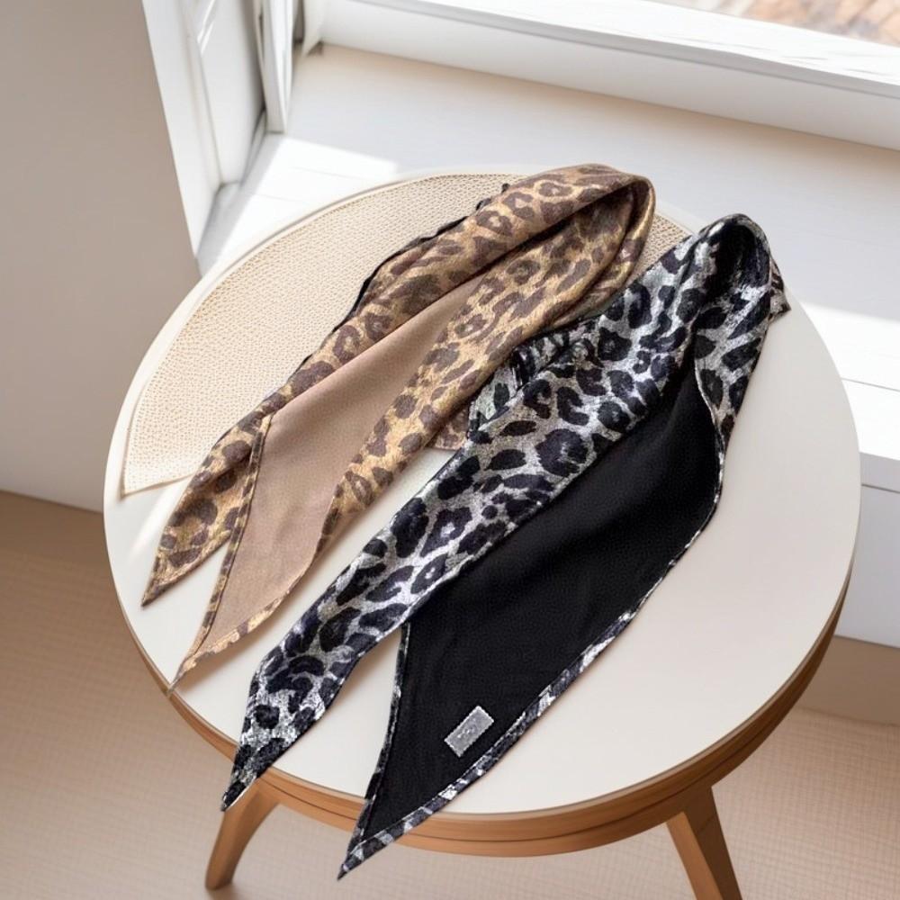 Soft Wrap Leopard Print Hair Scarf Hip Hop Punk Bandana Headwear Triangular Headscarf Streetwear