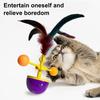 Interactive Cat Feather Toy Self Play Tumbler Toy with Feather And Ball Kitten Exercise Toy for Bored Indoor Adult Cats