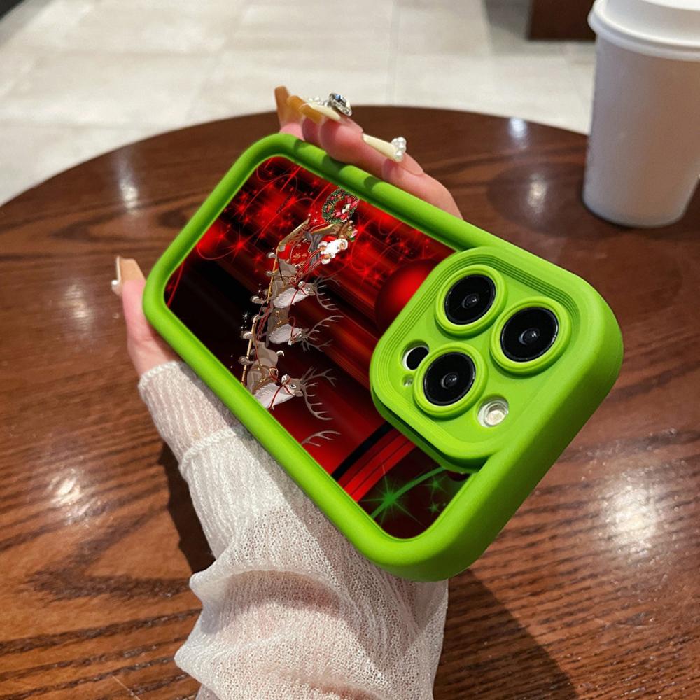 N105 рождественские и новогодние арт-мягкие чехлы для телефонов Angel Eyes для iPhone 16 15 14 13 11 Pro Max 8 7 6s Plus 12 mini XR XS Max SE противоударный чехол