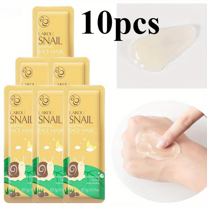 10 шт. 3 г Улиточная маска для лица для сна, увлажняющая и несмываемая ночная крем-маска для лица