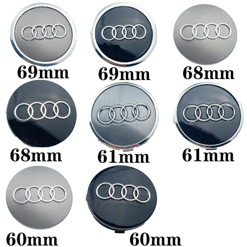 4PCS Suitable for Audi TT A3 A4 A5 A6 A7 A8 S4 S6 A1 A2 Q2 Q3 Automotive Wheel Hub Center Cover Badge Modification Accessories