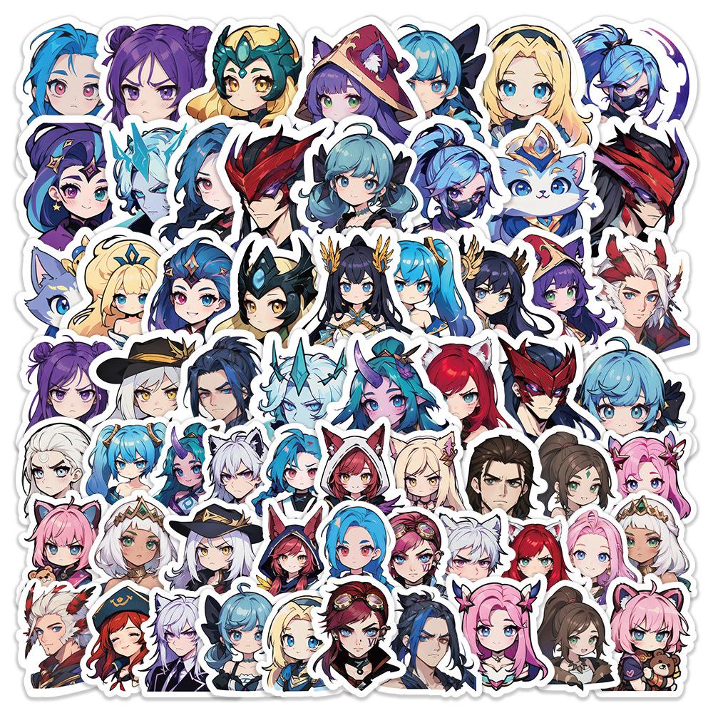 1060 шт. Игровые стикеры League Of Legends Q-версия, смешные, милые, мем-граффити, водостойкие наклейки, детская игрушка, подарки для чемодана, гитары
