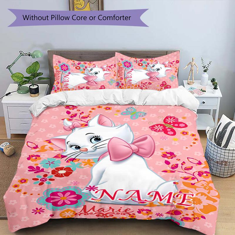 3pcs Marie4 Cover Set - Personalized Name, HD Printed Bedding with 1 Cover and 2 Pillowcases - Perfect for Home Decor, Easy Care