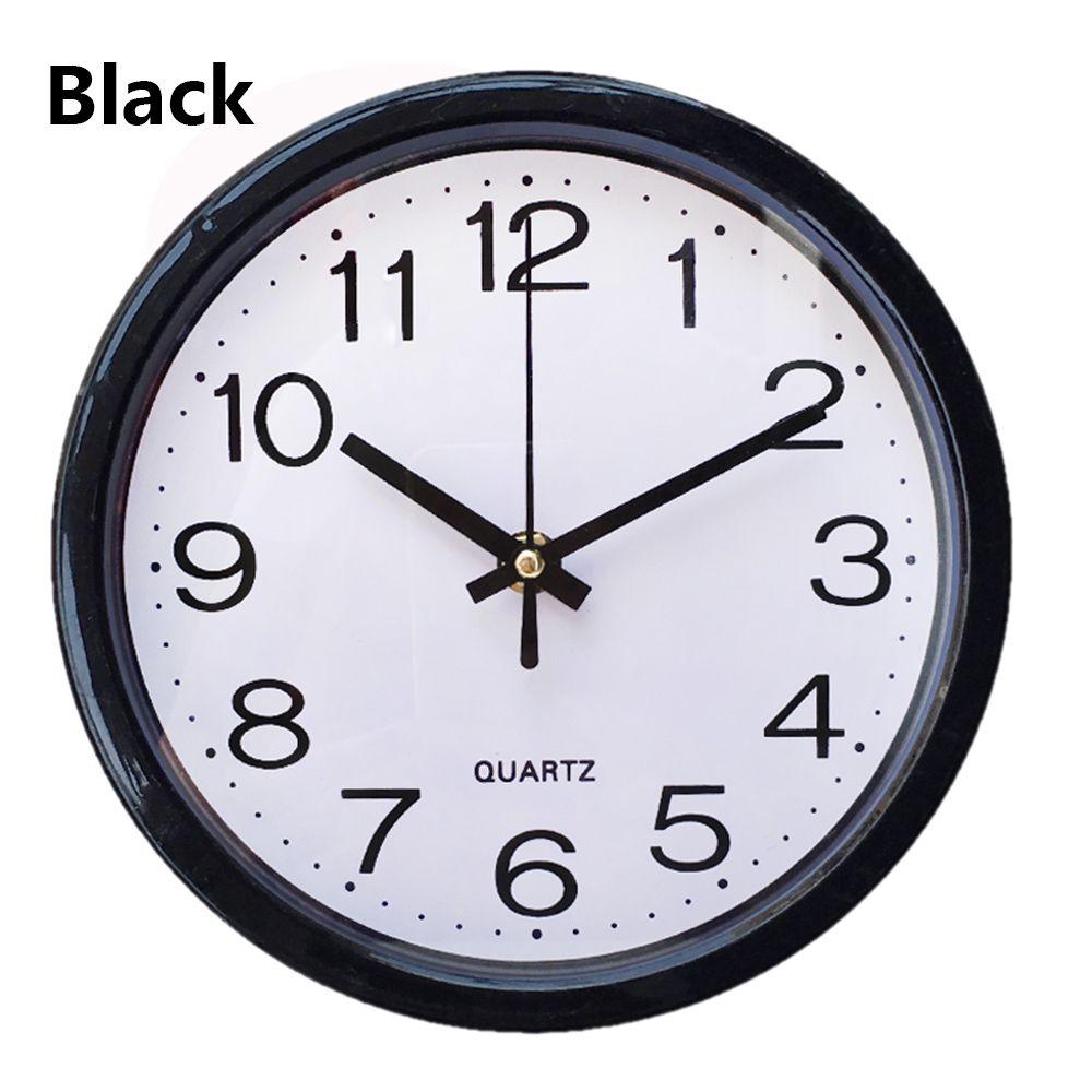 1 PC Round Bedroom Kitchen Silent Wall Clock Quartz Bell Sweep Second Movement