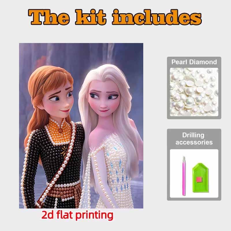 Disney Жемчужная живопись Замороженная Анна и Эльза Сестры 5D DIY Жемчужная картина Поделки для взрослых/начинающих Идеи подарков Декор для дома