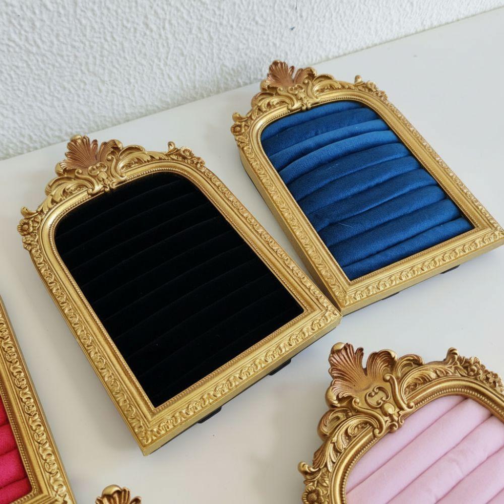 Velvet Jewelry Display Rack Picture Frame Shape Earring Ring Shelves Home Decoration