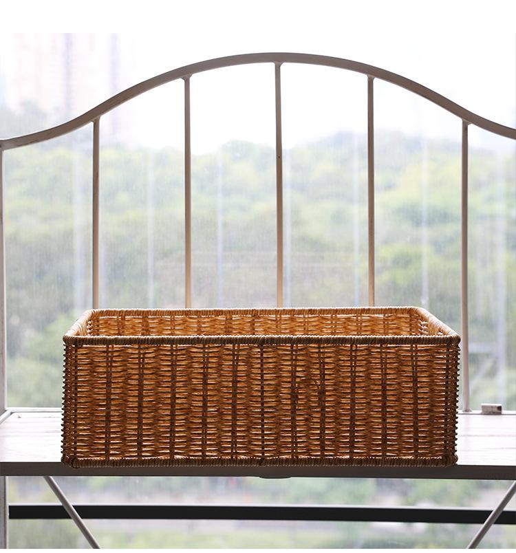 Корзина для хранения на столешницу в скандинавском стиле из ротангового плетения для журнального столика в гостиной