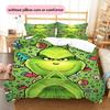 1PC Grinch pattern Bedding Quilt Set Quilt Cover Pillowcase Home Decoration Birthday Gift (1 * duvet cover + 2 * pillowcase, without core)