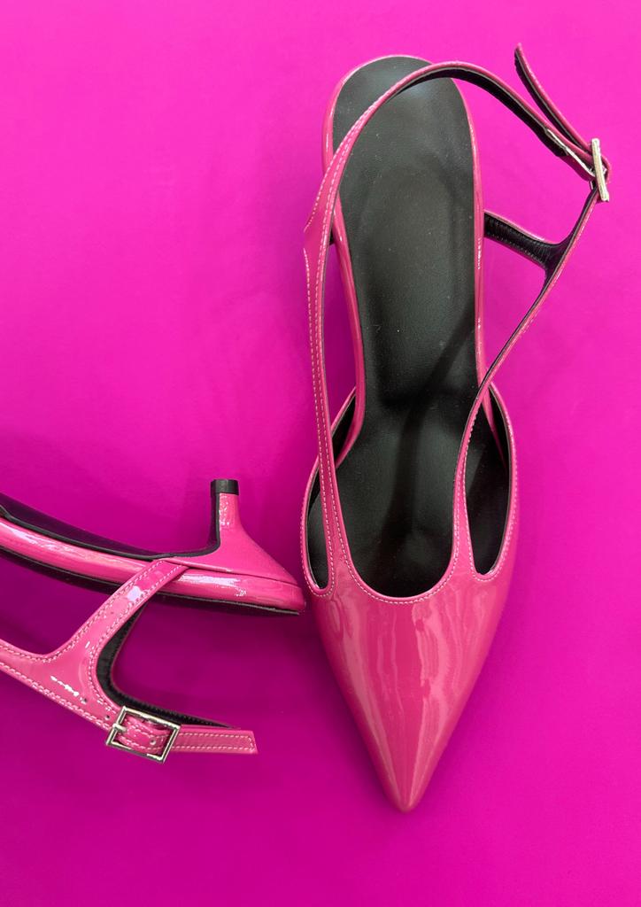 In The Balcony Rosie Rush Strap Diagonal Detail Pointed Slingback 4Cm