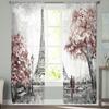 Oil Painting Street View Paris Sheer Curtains Bedroom Voile Curtain Living Room Window Sheer Curtains Kitchen Tulle Drapes