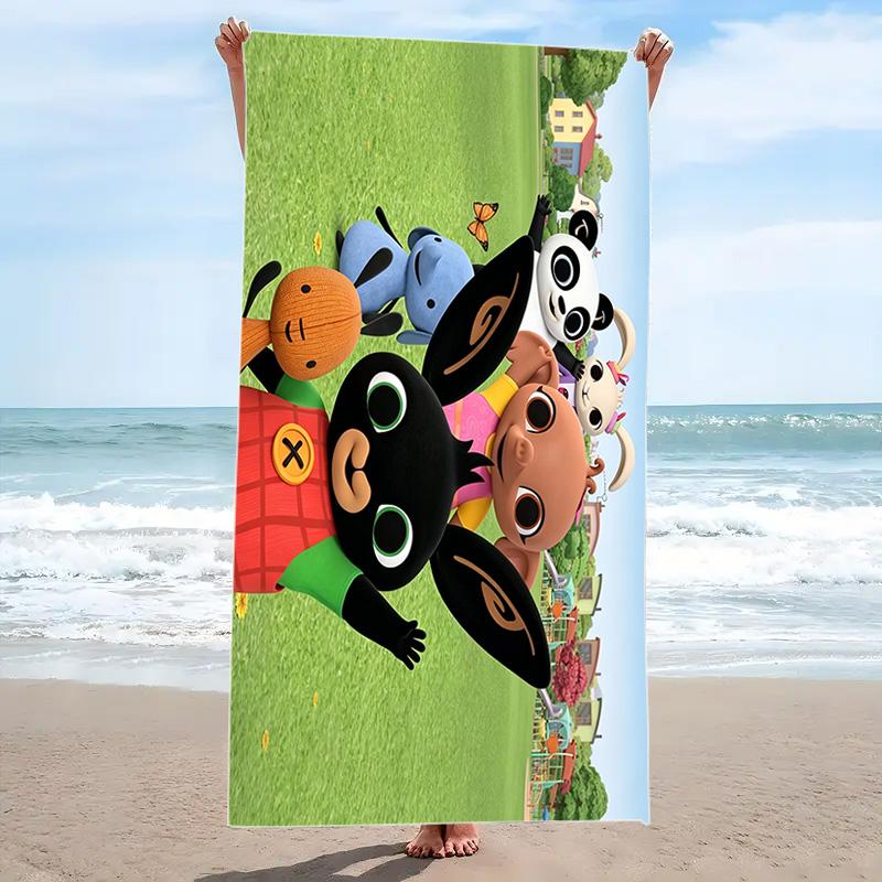 Bing Cartoon Print Beach Towel, Large Soft Quick Dry Towel for Beach Camping Swimming