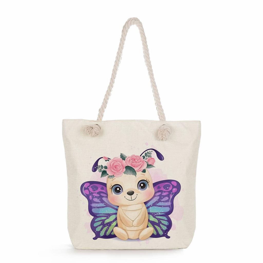 Animal print thick rope single-shoulder beach bag 7286 CLE