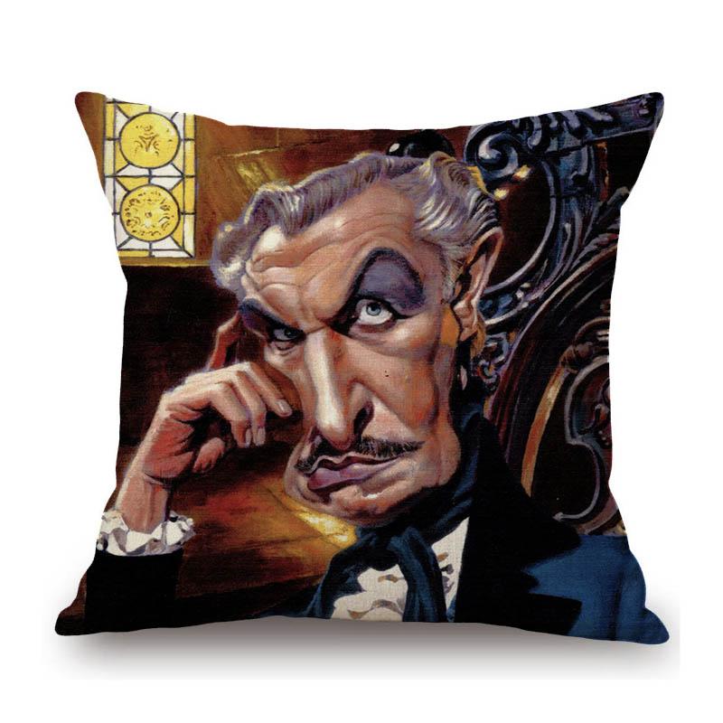 Lovely Cute Celebrity Sketch Art Classic Movie Scenic Poster Art Cotton Linen Sofa Decoration Throw Pillow Case Cushion Cover