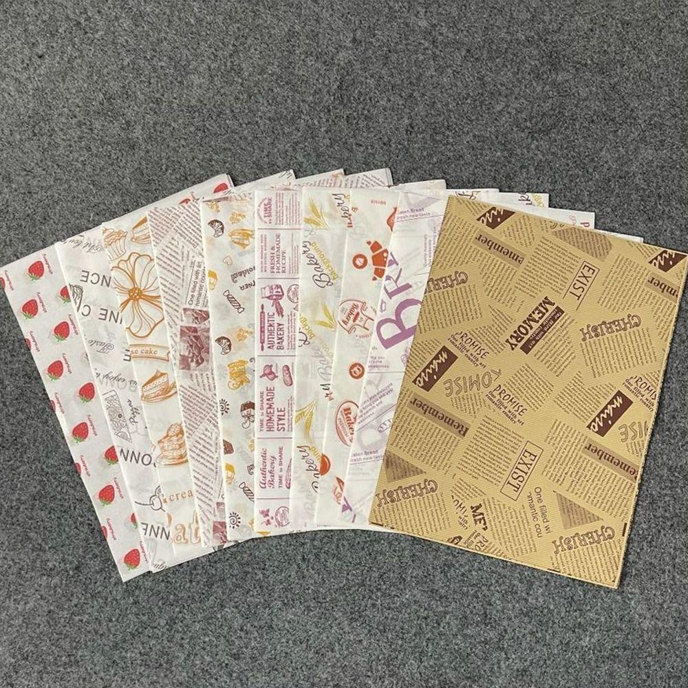 Wax Paper Non-stick Newspaper Style Wax Paper Oil-proof Baking Paper Wrapping Paper Food Packaging