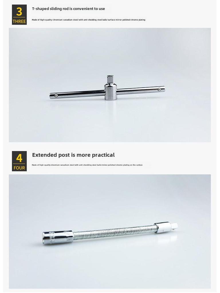 Набор из 46 торцевых ключей и отверток с храповым механизмом для ремонта автомобиля