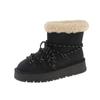 Fur Flats Ankle Snow Boots Winter Warm Plush Mid Heels Leather Shoes Casual Sneakers 2024 Trend Cozy Sport Shoes Fad Botas Mujer