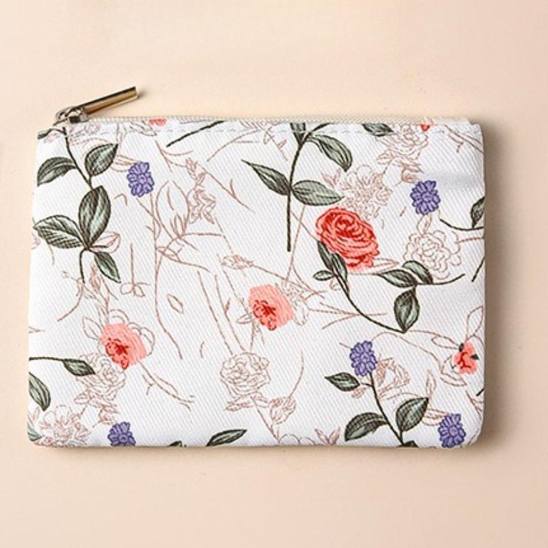 Mini Zipper Coin Purses Canvas Coin Wallet Lady Girls Earphone Coin Key Money Storage Bag Short Pouch Student Card Holder