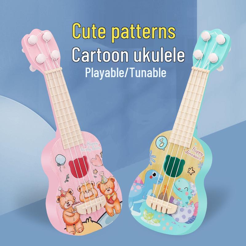 Astronaut-Themed Children's Ukulele: Playable Beginner's Four-String Guitar Toy