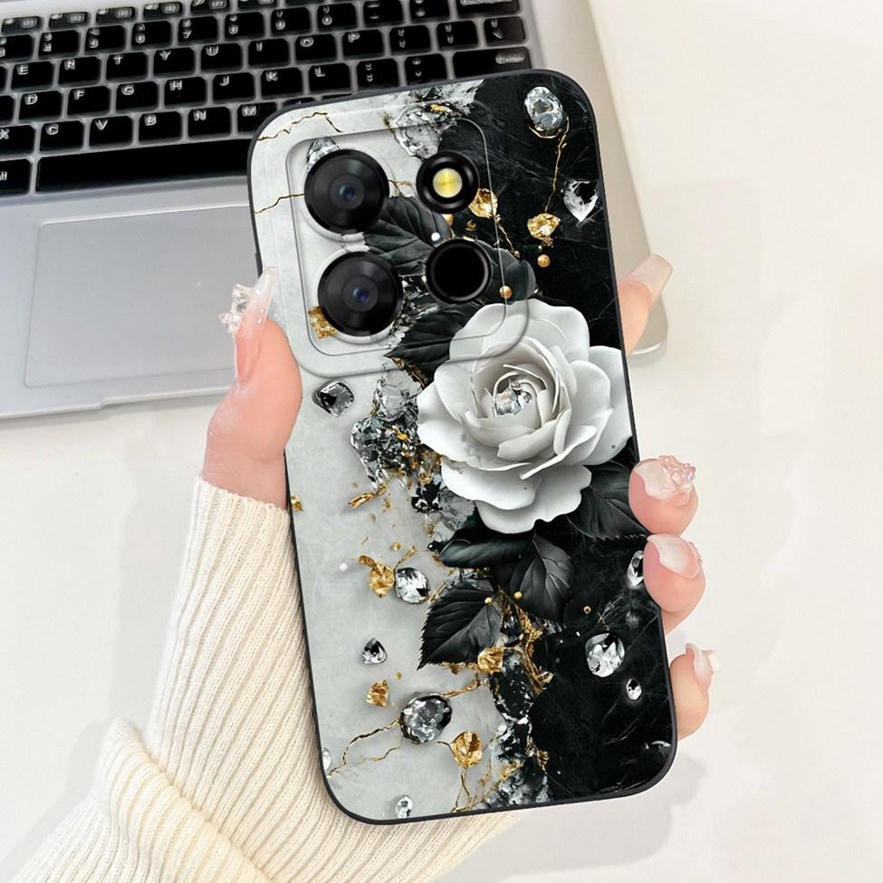For ITEL A60s A662LM Case For ITEL A60 Cover Silicone Luxury Fashion Flowers Kawaii Girl Cute Shockproof Phone Case Bumper