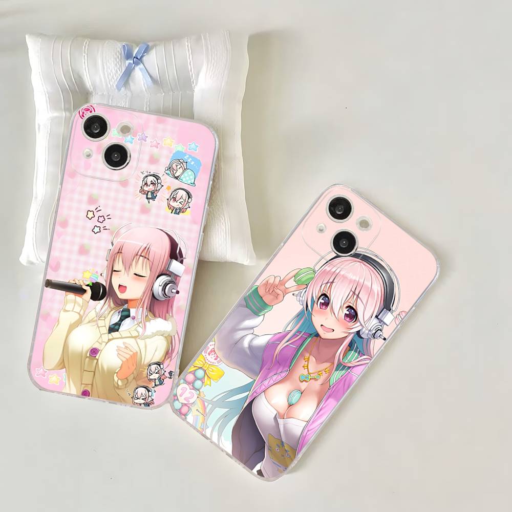 Классический Виртуальный Певец Super S-Sonico Чехол для Телефона Для IPhone 17 16 15 14 13 11 12 Pro Max 16 Plus Прозрачный