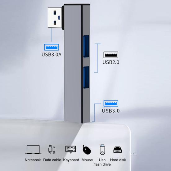 Док-станция для ноутбука с портами USB, быстрое расширение возможностей подключения, компактный дизайн, портативный универсальный концентратор-расширитель