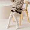 Spring Autumn Children's Warm Tights Solid Color Vertical Stripe Girl Pantyhose Fashion Non Dropping Crotch Kids Dance Panties