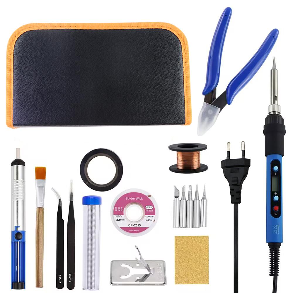 Синий электрический паяльник 80 Вт с цифровым дисплеем и переключателем 110 В 220 В, регулируемая температура, инструменты для пайки, сварки, демонтажа