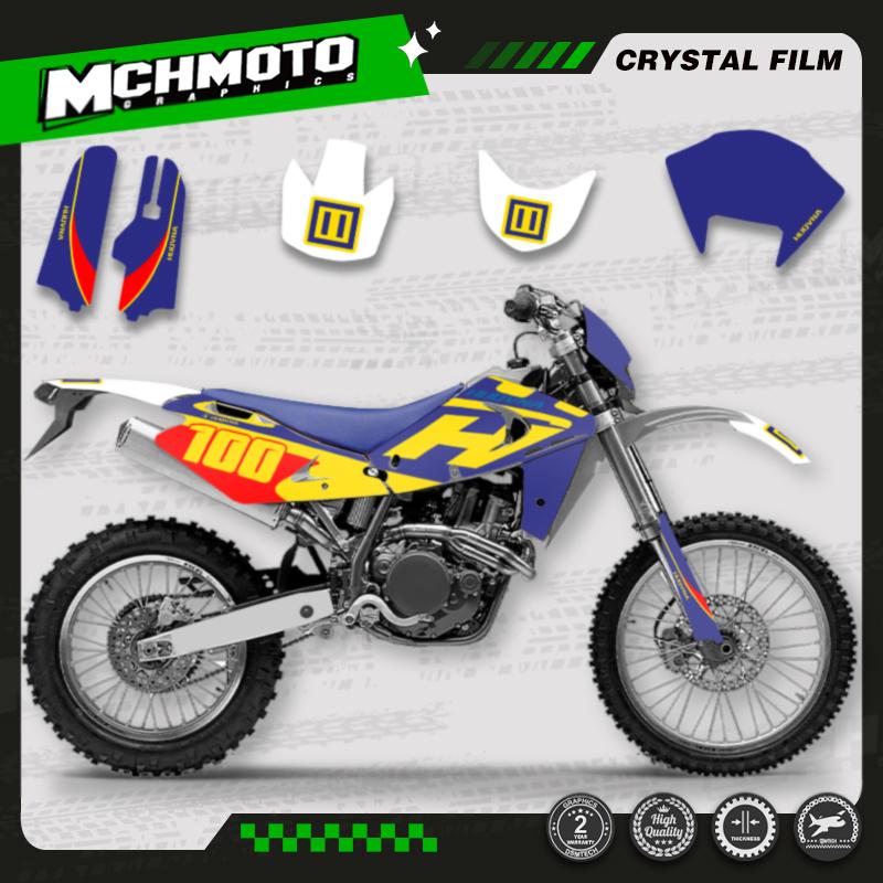 MCHMFG For Husqvarna TE250 2001- 2004 SM450 2002-2004 Graphics Decals Stickers Motorcycle Number Name Background