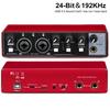 MD22 Recording Sound Card 48V Phantom Power 24-bit/192 KHZ USB Audio Interface with Loopback Monitor for Guitar Recording
