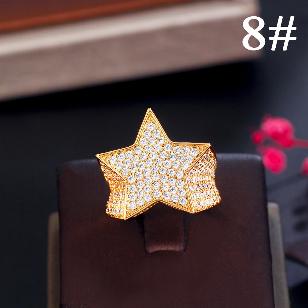 Ювелирные изделия CMM, роскошные большие массивные кольца с микро цирконием, эффектные кольца на палец с пентаграммой для женщин, вечерние ювелирные изделия, подарок