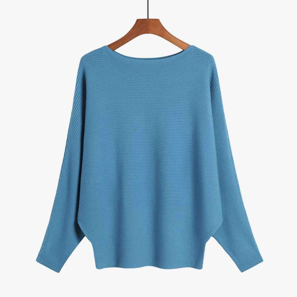 Autumn and Winter Hot Selling One-neck Bat Sleeve Plus-size Women's Pullover Knit Base Layer