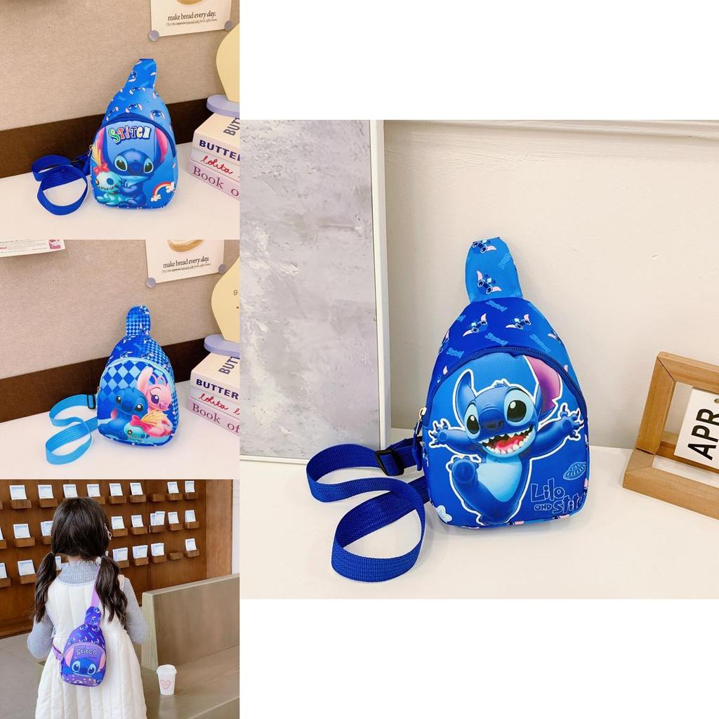 Lilo Stitch Cartoon Kids Crossbody Bag With Breathable Nylon For Daily Use