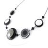 NOA [J2199] - Дизайнерское колье «Макаруны» черно-серо-белый