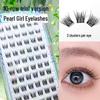 Накладные ресницы Pearl Girl 10 рядов на клеевой основе: Натуральный Одиночный Кластер, Мультяшный Стиль для Легкого Использования