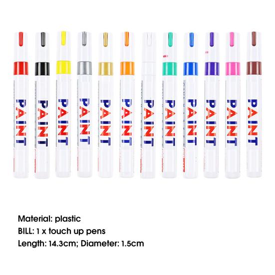 Car Paint Pen Smooth Writing Waterproof High Color Saturation Strong Coverage Unfading Touch Up Paint Rich Colors Optional Car