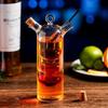 Double-Tube Glass Cup Creative Sharing Barware Beverage Hanging Cup Parrot Chicken Tail Glassware Heat Resistant Cocktail Cup