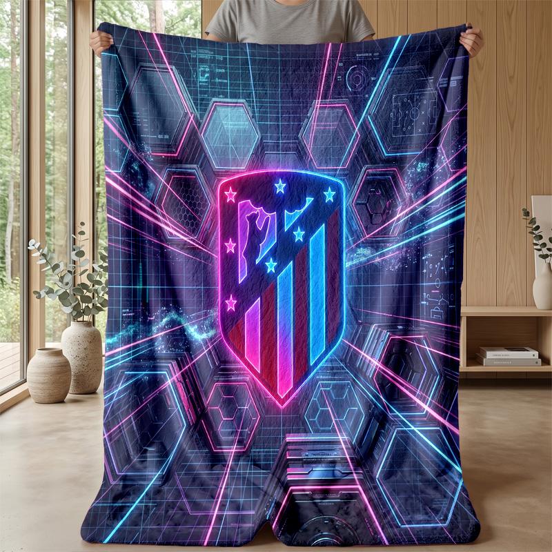 Atletico Madrid Theme blanket Soft Flannel Blanket Plush Throw Blanket Cozy Sofa Bed Blanket for Home Decor