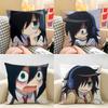 Watamote TTomoko Kuroki Наволочка Натуральный Лен Органическая Ткань Двусторонний Принт Декор Комнаты Дивана Наволочка