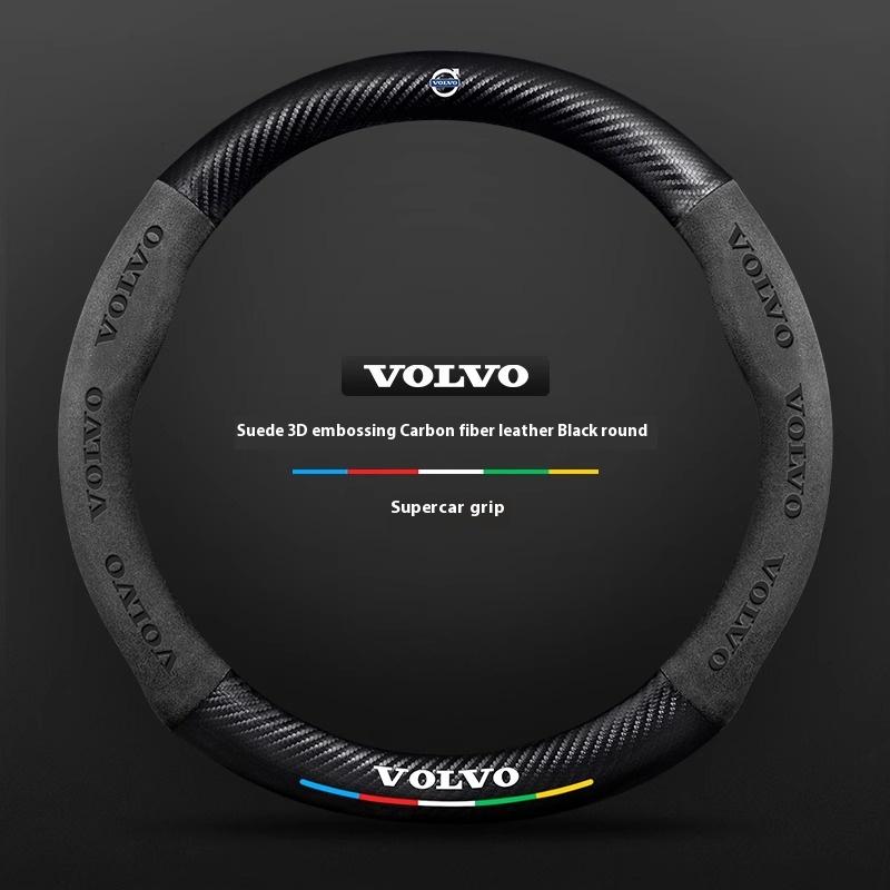 Car Steering Wheel Cover For Volvo XC40 XC60 XC70 XC90 C30 C40 S60 S80 S90 V40 V60 V90 ES90 Suede 38cm Anti-Slip Car Accessories