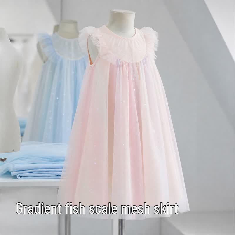 Balabala balaOne Girls' 2026 Summer Gradient Mesh Princess Dress