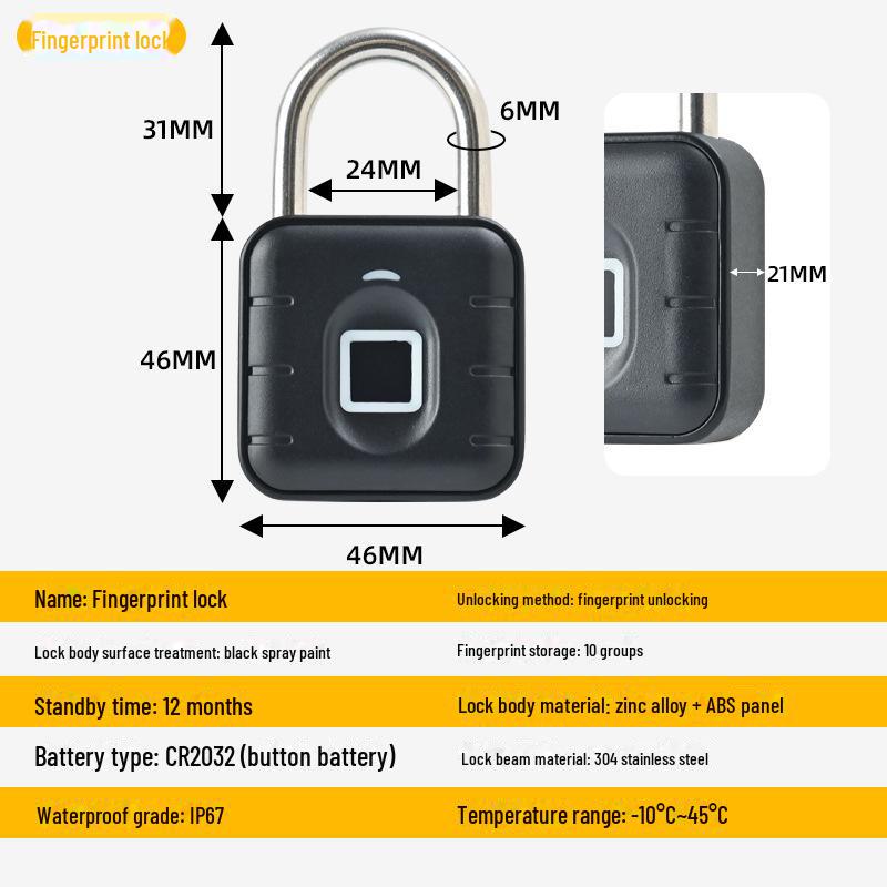 Умный водонепроницаемый навесной замок для дома, общежития, ящика или гаража