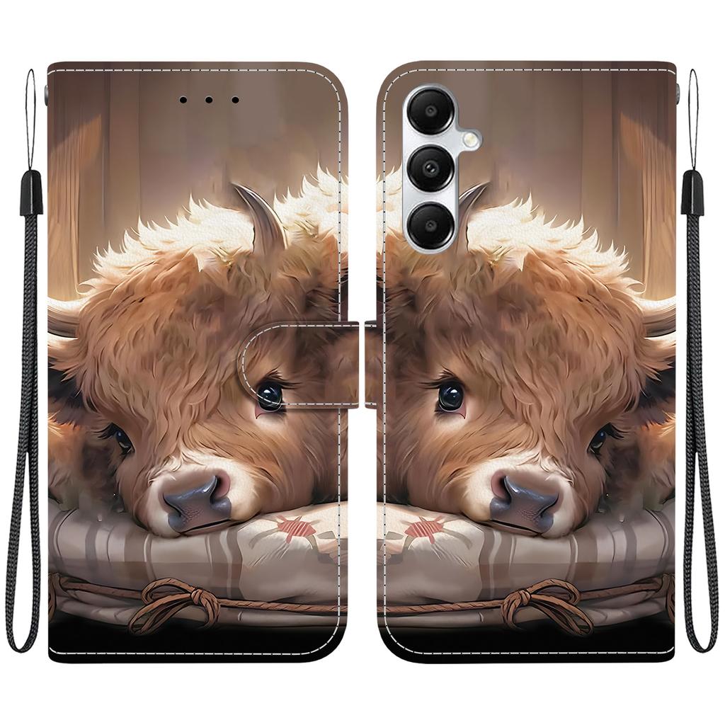 Чехол-книжка из искусственной кожи ручной работы для Samsung Galaxy A35 (A356E/A356B/A356U)- Противоскользящий ударопрочный чехол с ремешком на запястье и дизайнами в виде сердец/роз и кошек