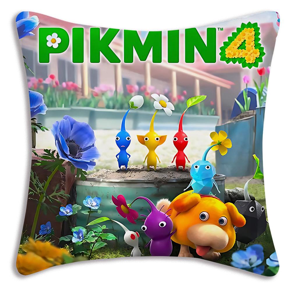 Мультяшные Чехлы для Подушек Hey For Pikmins Мультяшные Декоративные Чехлы для Подушек на Диван для Дома Двусторонние Короткий Плюш Милый Чехол для Подушки