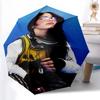 Автоматический зонт с принтом певицы Билли Айлиш1, 8 ребер, железный каркас, пластиковая ручка, подходит для путешествий на открытом воздухе и на каждый день, идеальный подарок