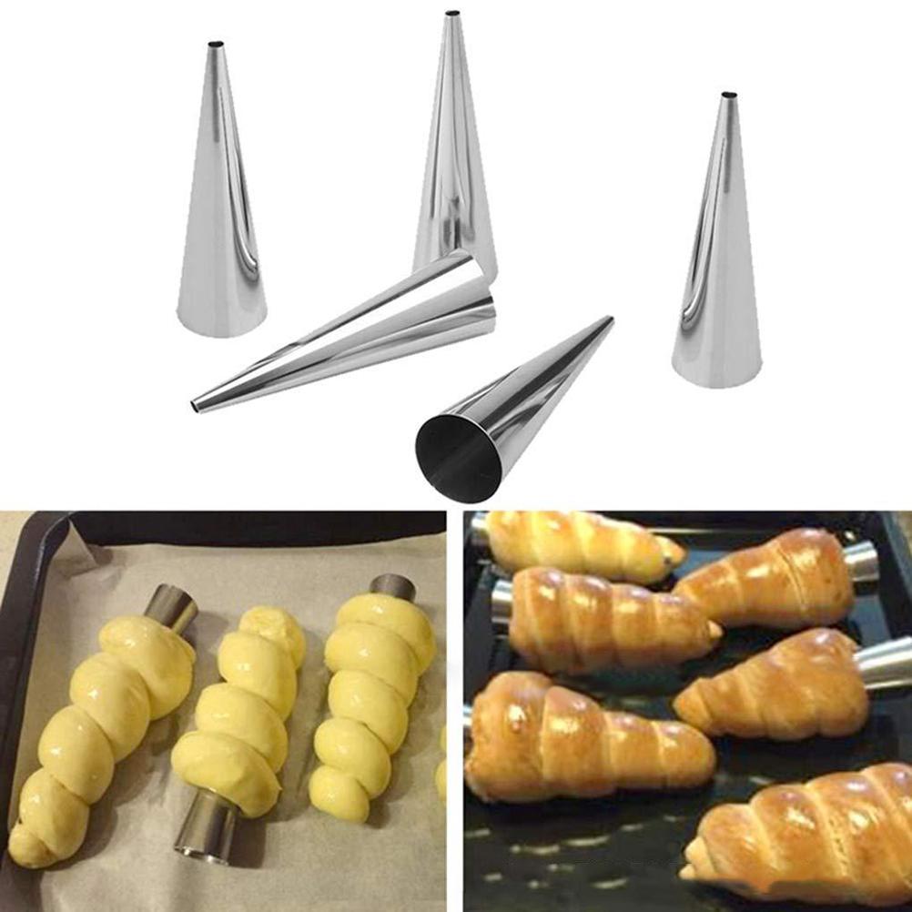 16Pcs Stainless Steel Cream Horn Molds Set Filled Dessert Pastry Cone Metal Forms Baking Tools