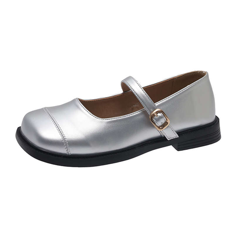 French Flat Mary Jane Single Shoes Women's Shoes Autumn Black Small Leather Shoes New with Skirt Casual