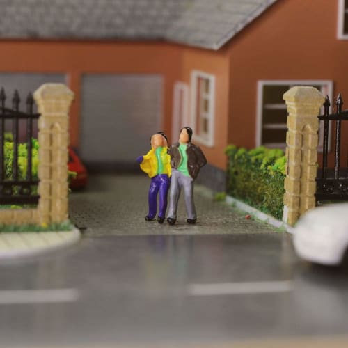 100-Piece Set of Painted Human Figures, 1:87-100 Scale, for Diorama, Miniature Garden, Decoration, Railway Models, Building Models, Educational DIY