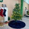 Holiday Tree Apron Soft Velvet Christmas Tree Skirt Velvet Ruffles Velvet Christmas Tree Skirt 48 Inch Holiday Decoration